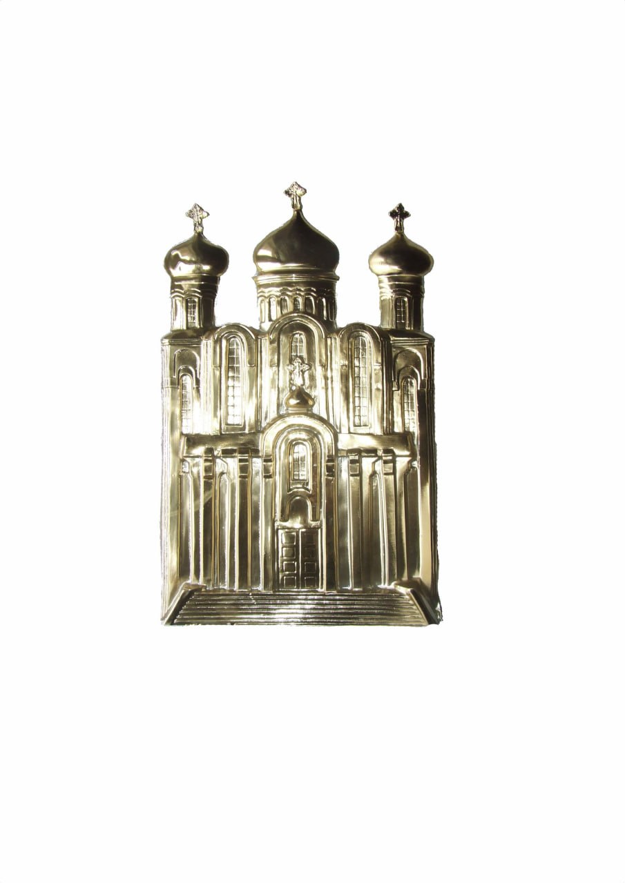 Церковь большая №157 / Накладка из фольги / (510х280)мм (золото)